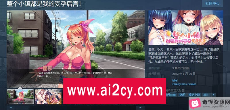 小镇受孕RBQ后宫STEAM中文版ADV游戏，日系女角色，16:9画面，数小时故事内容